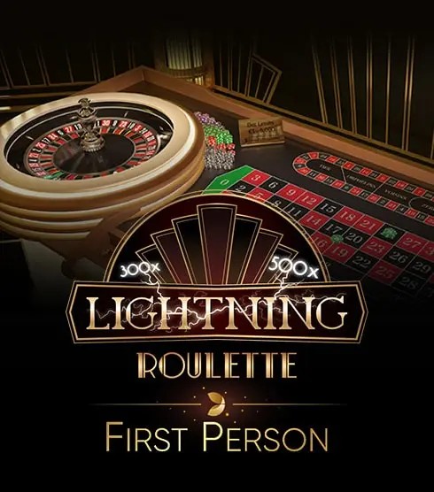 First Person Lightning Roulette slot visual from Evolution available on dazardbetcasino.pt