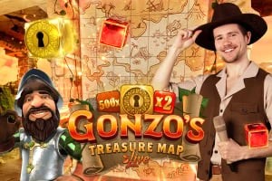 Gonzo's Treasure Map online game logo by Evolution on dazardbetcasino.pt