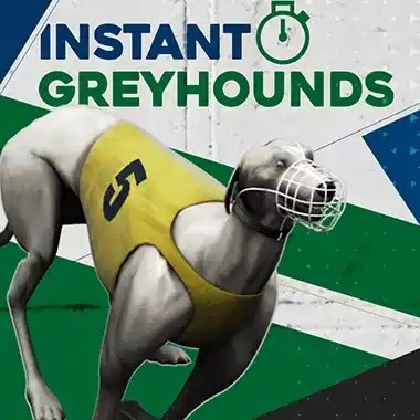 Instant Virtual Greyhounds online game logo by Leap Gaming on dazardbetcasino.pt
